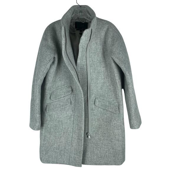 J. Crew Cocoon Coat in Italian Stadium Cloth Wool Blend Gray Size 2 - Picture 7 of 11